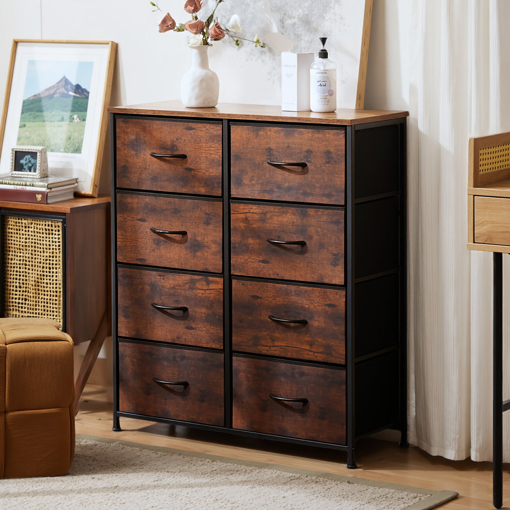 Large 8-Drawer Storage Dresser – Fabric Drawers with Steel Frame (Bedroom/Closet)