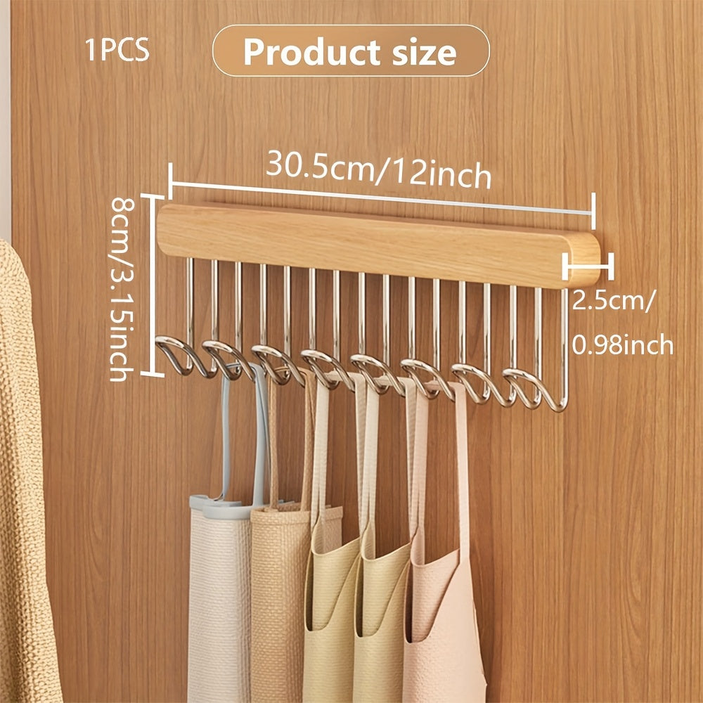 Pull-Out Sliding Hanger for Closet - Space-Saving Organizer with 12 Hooks