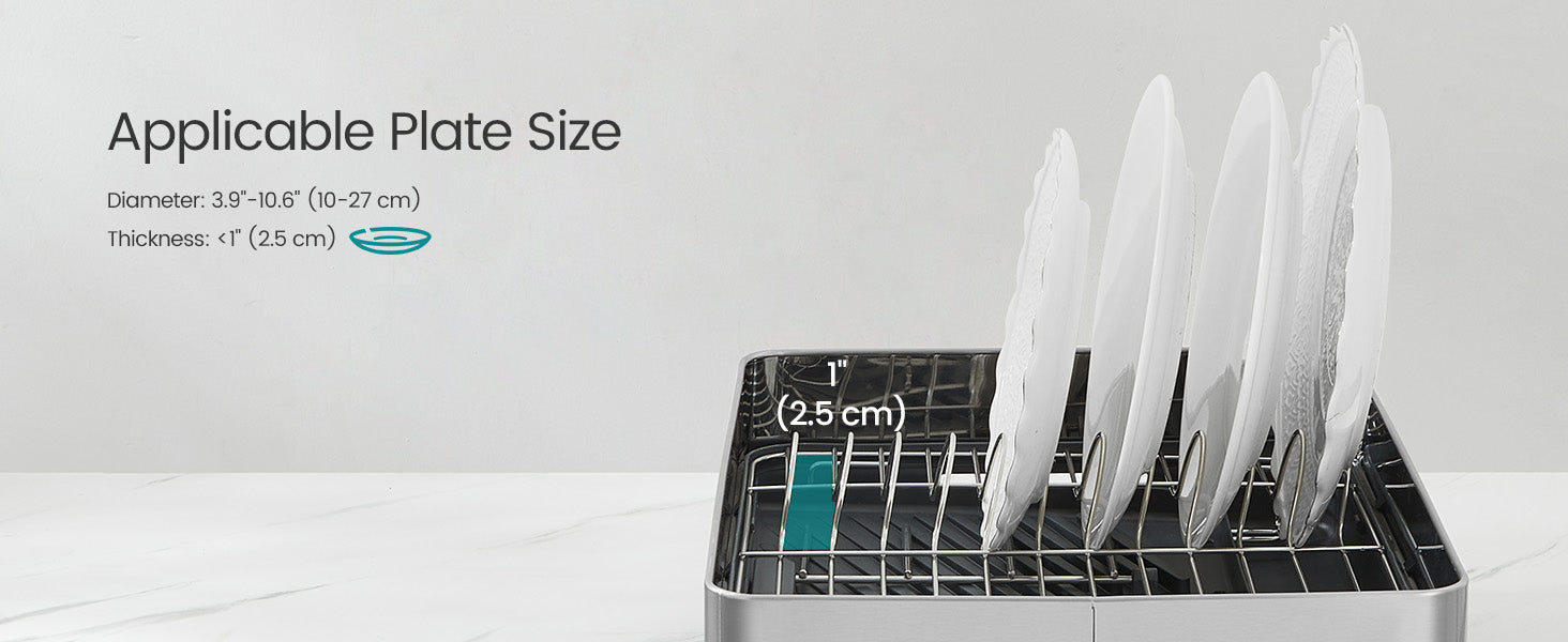 SONGMICS Large Dish Drying Rack, Expandable Dish Dryer for Kitchen Counter, Stainless Steel Dish Rack with Rotatable Spout, Uten