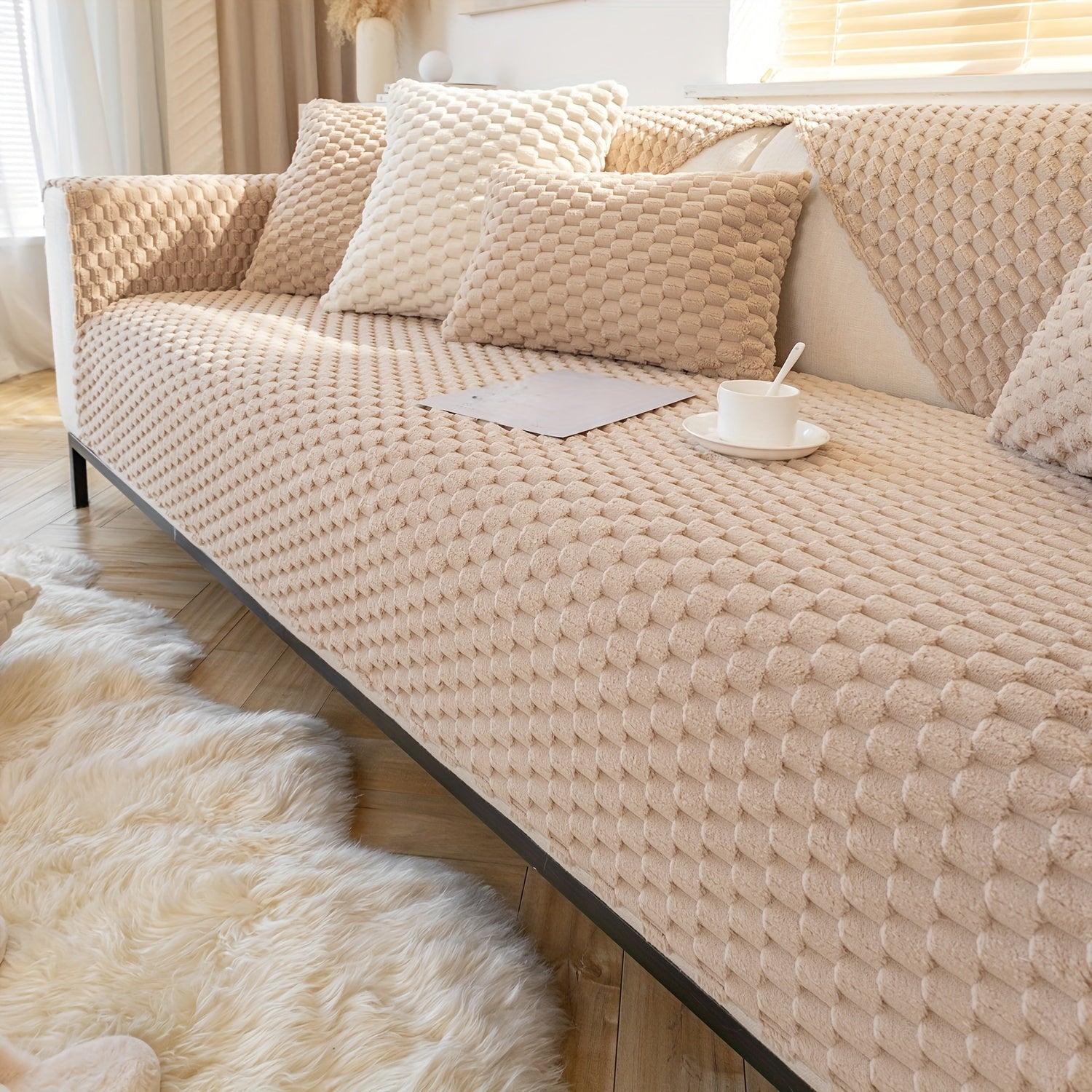 Nordic sofa cushion high-grade plush fashion