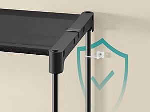 SONGMICS Portable Closet, Freestanding Closet Organizer, Clothes Rack with Shelves, Hanging Rods, Storage Organizer, for Cloakro