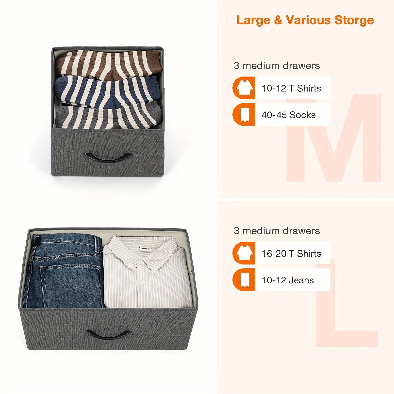 Large 8-Drawer Storage Dresser – Fabric Drawers with Steel Frame (Bedroom/Closet)