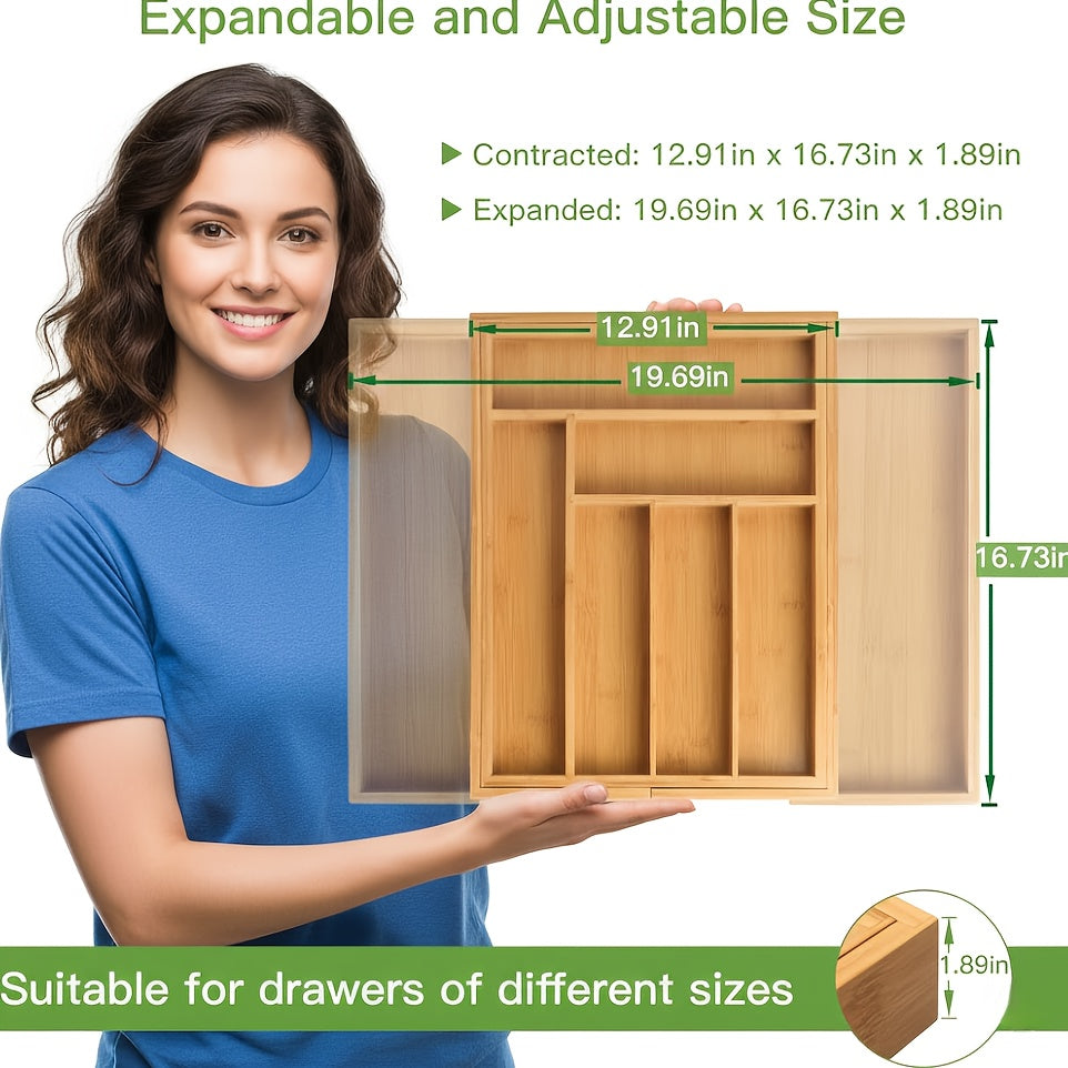 Bamboo Expandable Drawer Organizer