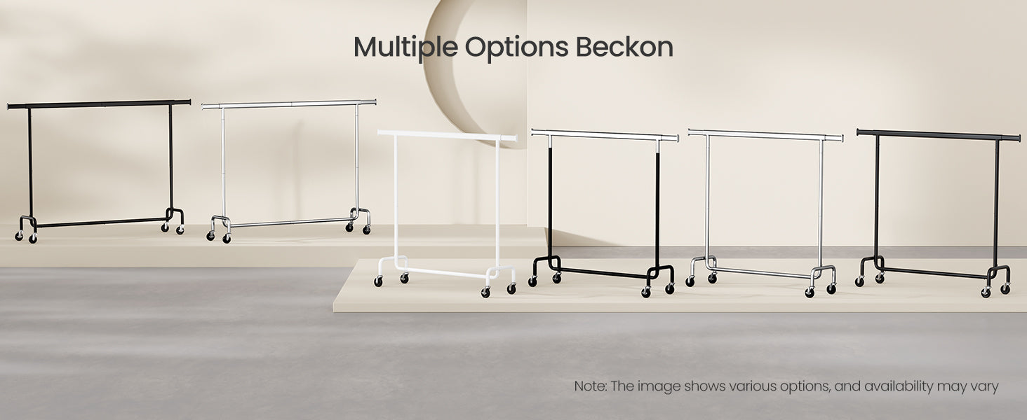 SONGMICS Clothes Rack with Wheels, Heavy-Duty Garment Rack with Extendable Hanging Rod, 243 lb Load Capacity, 17.7 x (63-78.7) x