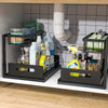 Two-Level Organizers for Under The Sink - Featuring a Sliding Pull-Out Shelf