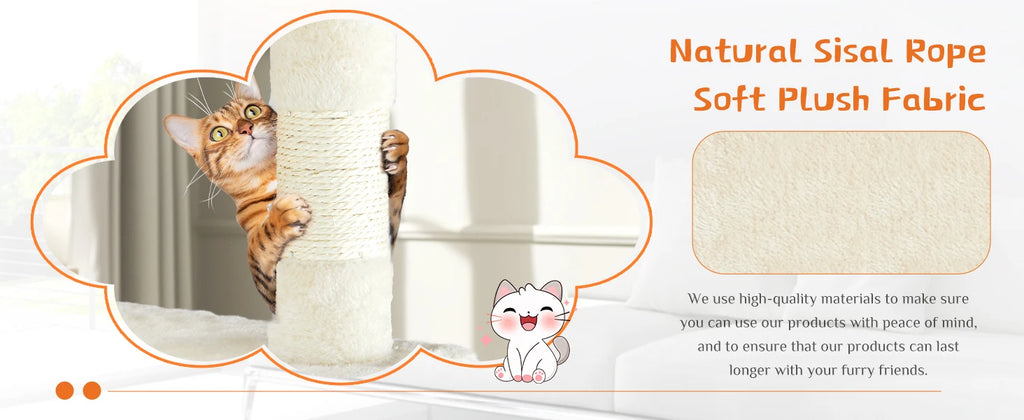 JHK 54in Tall Multi-Level Cat Tree Tower for Indoor Pet Furniture Stable Kitty Play House with Sisal Scratching Post for Home