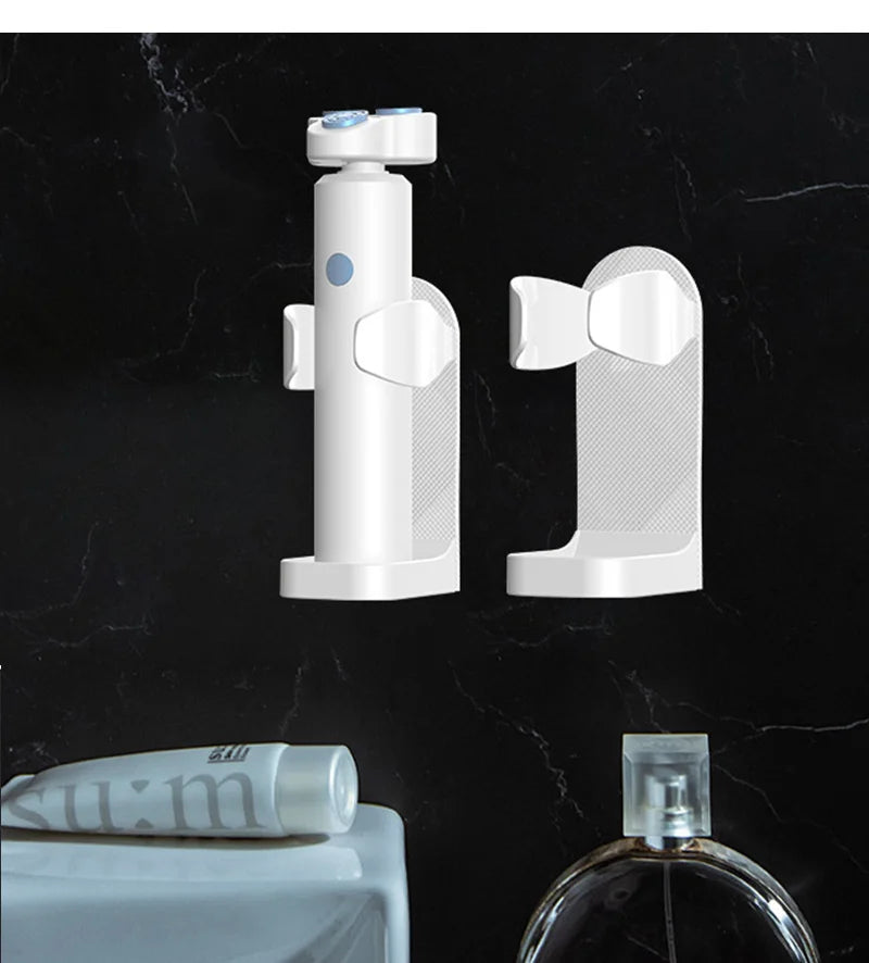 Bathroom Shaver Rack Wall Mounted Shaving Razor Holder Electric Toothbrush Holder Space Saving Traceless Toothbrush Organizer