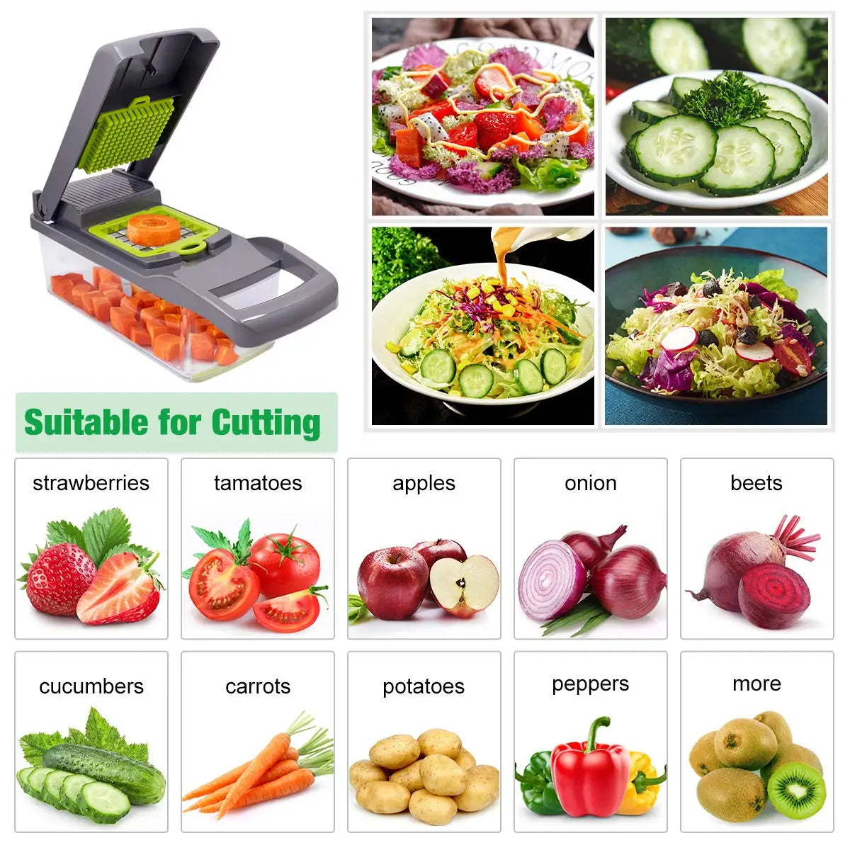 Vegetable Chopper Multifunctional Grater Cutter  - Kitchen Accessories Manual Fruit Slicer Potatos Shredders Cheese Onions Slicers