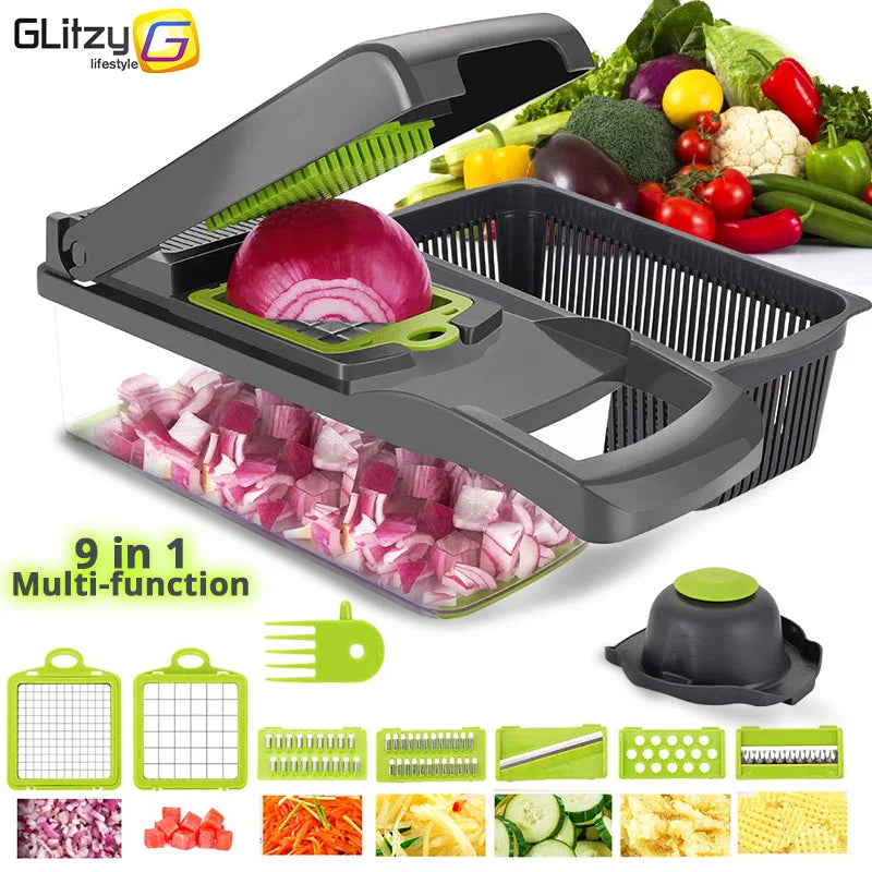 Vegetable Chopper Multifunctional Grater Cutter  - Kitchen Accessories Manual Fruit Slicer Potatos Shredders Cheese Onions Slicers