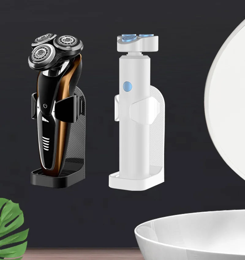 Bathroom Shaver Rack Wall Mounted Shaving Razor Holder Electric Toothbrush Holder Space Saving Traceless Toothbrush Organizer