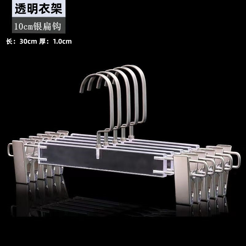 Acrylic Clothes Hanger Non Slip Seamless With Pants Clips Transparent