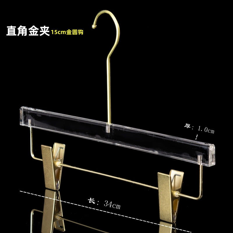 Acrylic Clothes Hanger Non Slip Seamless With Pants Clips Transparent
