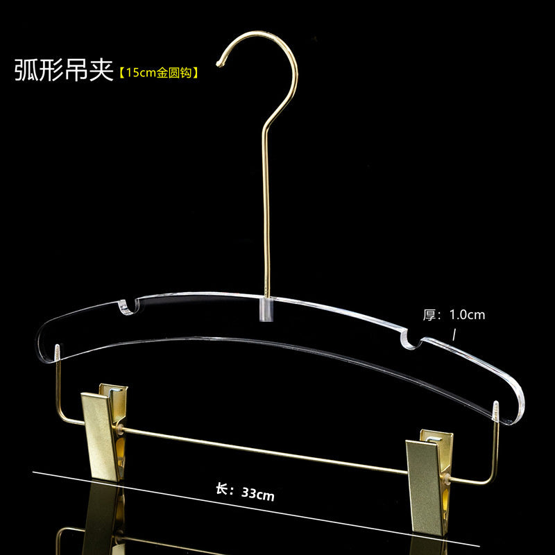 Acrylic Clothes Hanger Non Slip Seamless With Pants Clips Transparent