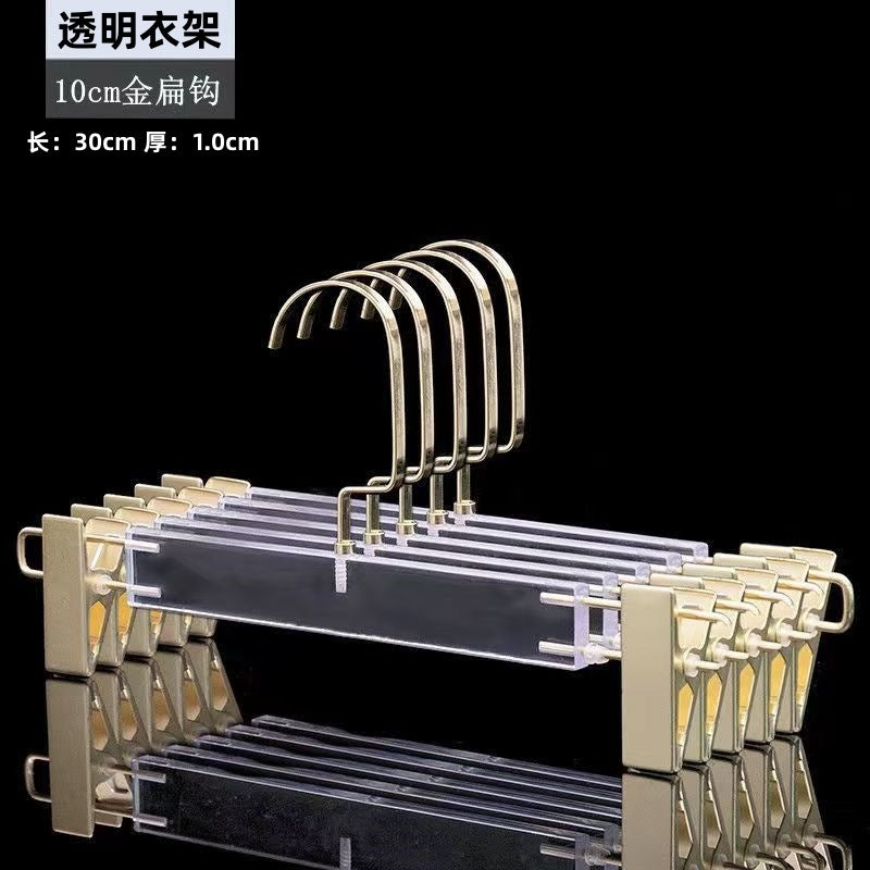 Acrylic Clothes Hanger Non Slip Seamless With Pants Clips Transparent