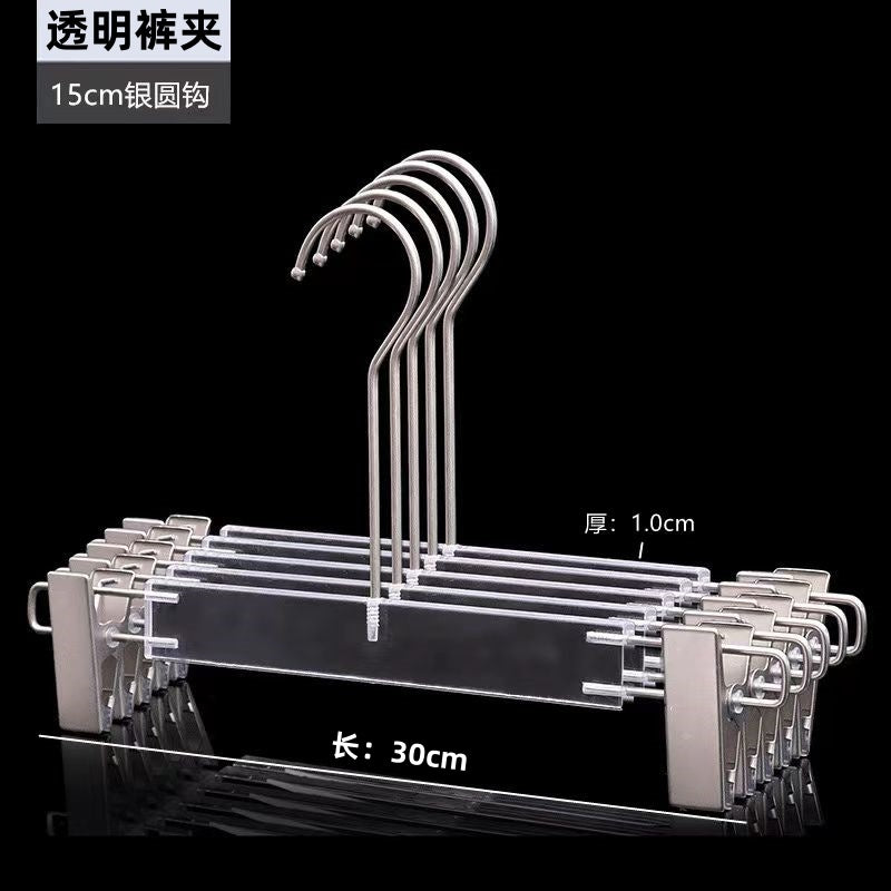 Acrylic Clothes Hanger Non Slip Seamless With Pants Clips Transparent