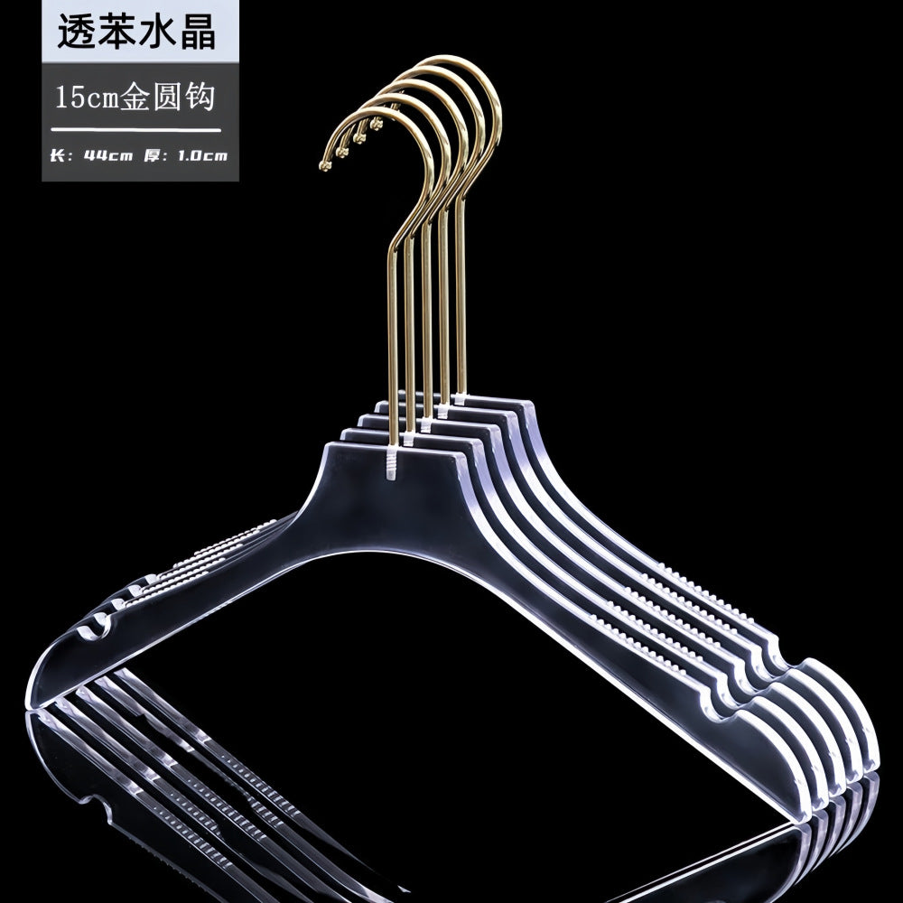 Acrylic Clothes Hanger Non Slip Seamless With Pants Clips Transparent