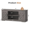 JHK 58IN Wooden TV Stand For Up To 65 Inch TV Double Door Cabinet Entertainment Center Media Console 2 Storage For Living Room
