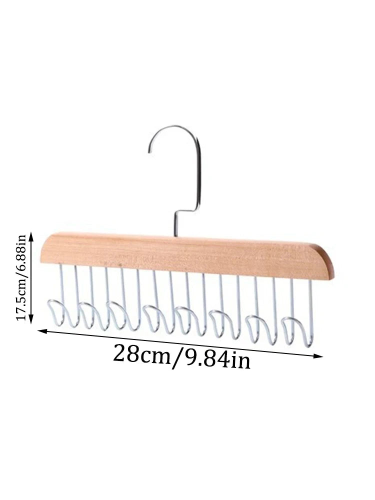 1/2 PCS Multi-functional Solid Wood Clothing Eight-hook Hanger Underwear Sling Belt Vests Silk Scarf Hooks Wardrobe Organizer