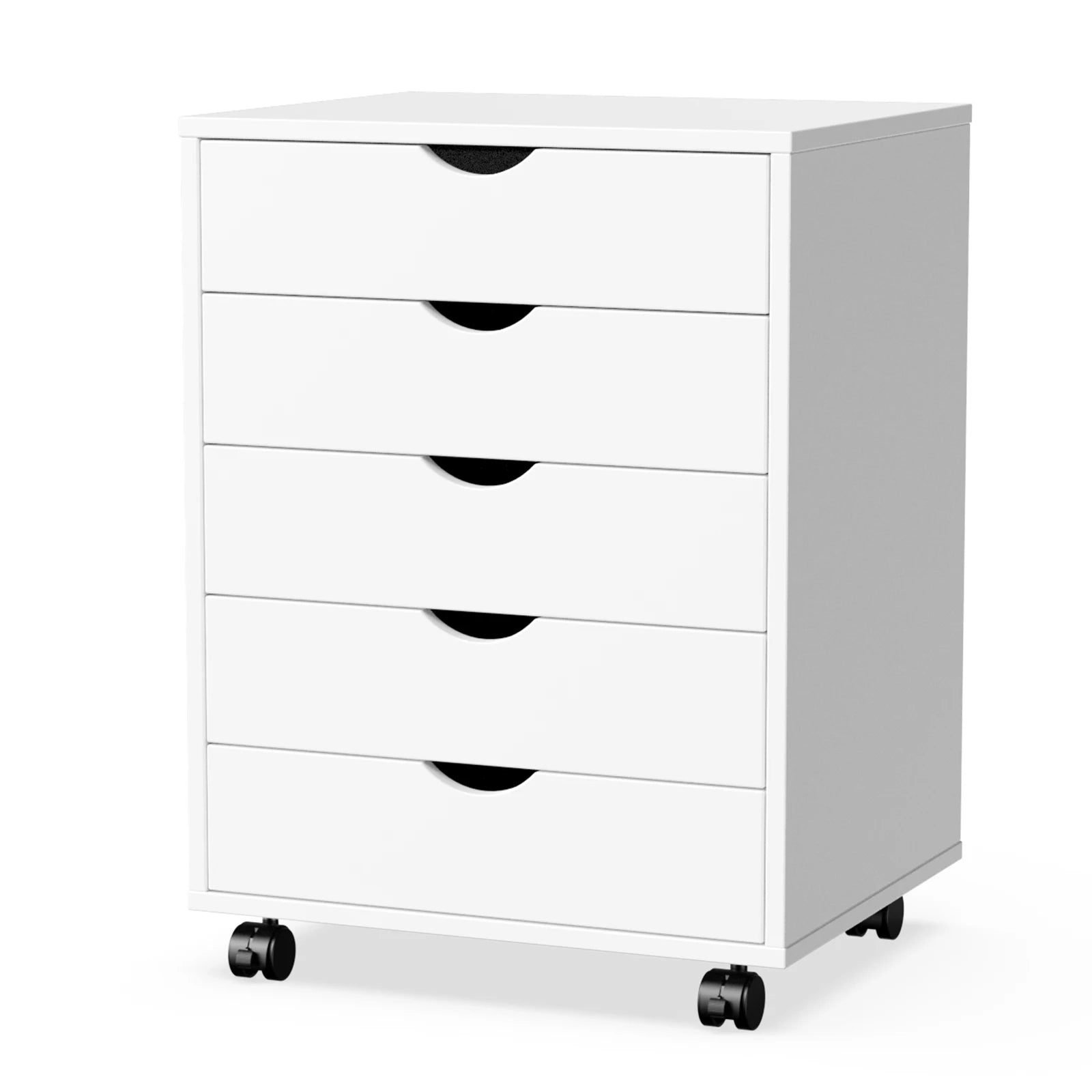 JHK Wood Cabinet For Living Room With 5 Drawers Waterproof Surface Storage Organizer Easy To Move Display Of Furniture