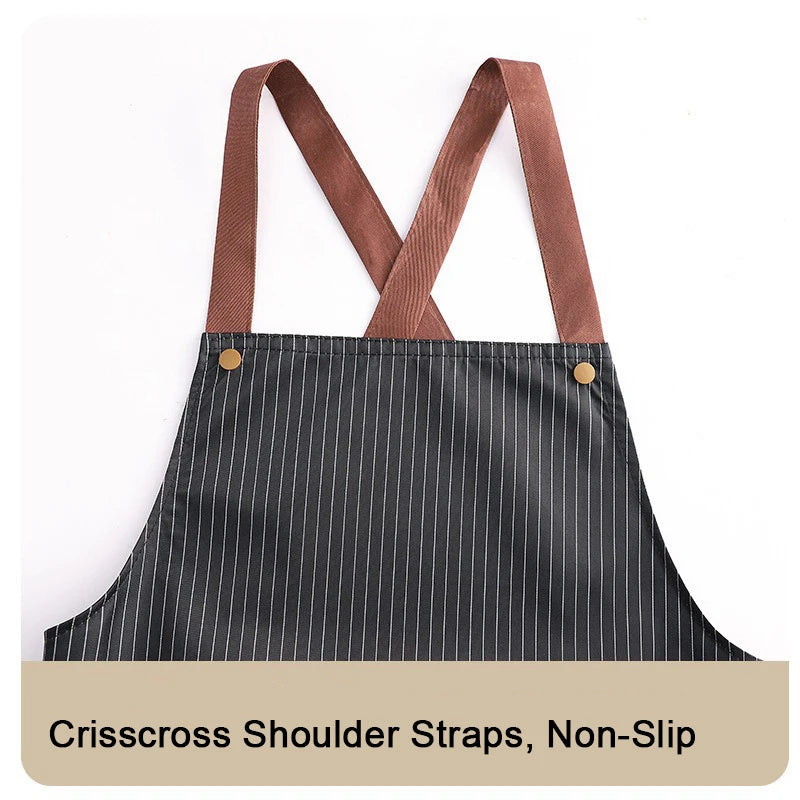 Kitchen Apron with Removable Hand Towel Waterproof Restaurant Cooking Sleeveless Apron Anti-fouling Baking Bibs 2025New