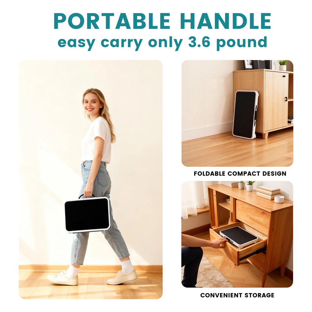 JHK Foldable 1-Step Ladder with Carrying Handle Non-Slip Platform Rubber Feet 330lbs Capacity Sturdy Metal for Kitchen Home