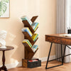 JHK 43IN Geometric Wooden Book Rack 7-Tier Tree Bookshelf Bookcase with Drawer Slim Corner Bookshelf for Home Small Spaces