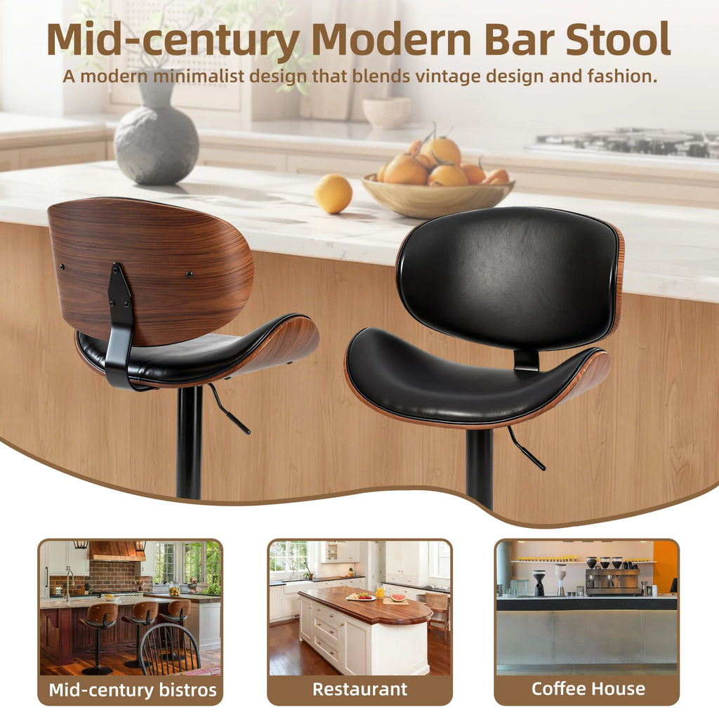 JHK Ergonomic Swivel Adjustable Counter Height Office Computer Chair PU Leather Lumbar Support with Back and Footrest For Office