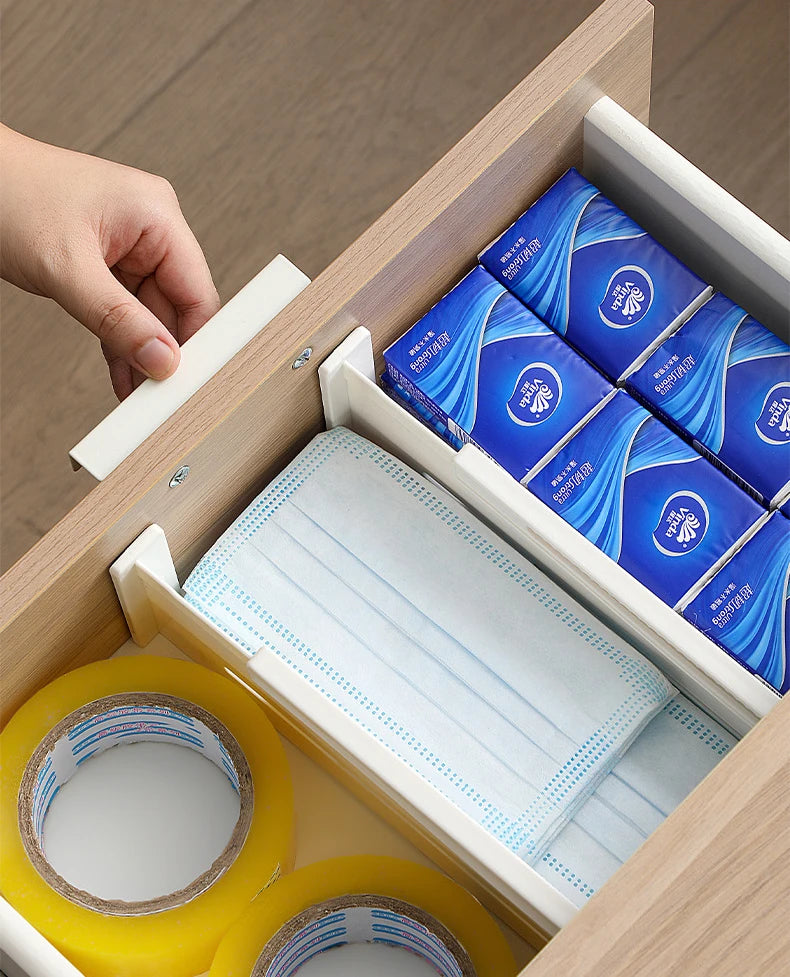 1pc Retractable Drawer Storage Partition Board  Sorting baffle Multi-functional kitchen Tableware Underwear Cosmetics Organizer