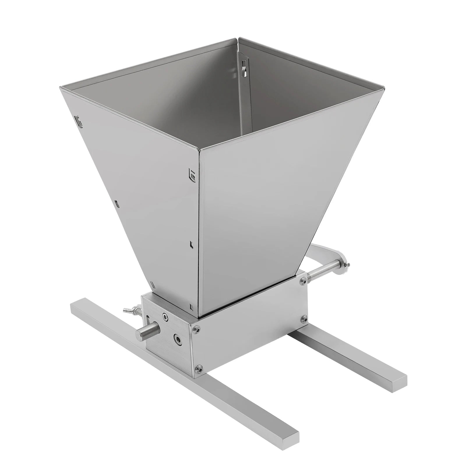 4L Grain Mill Grinder,Stainless Steel Manual Malt Crusher Hand Crank/Electric Drill Grain Grinder Milling Barley Wheat Home Brew