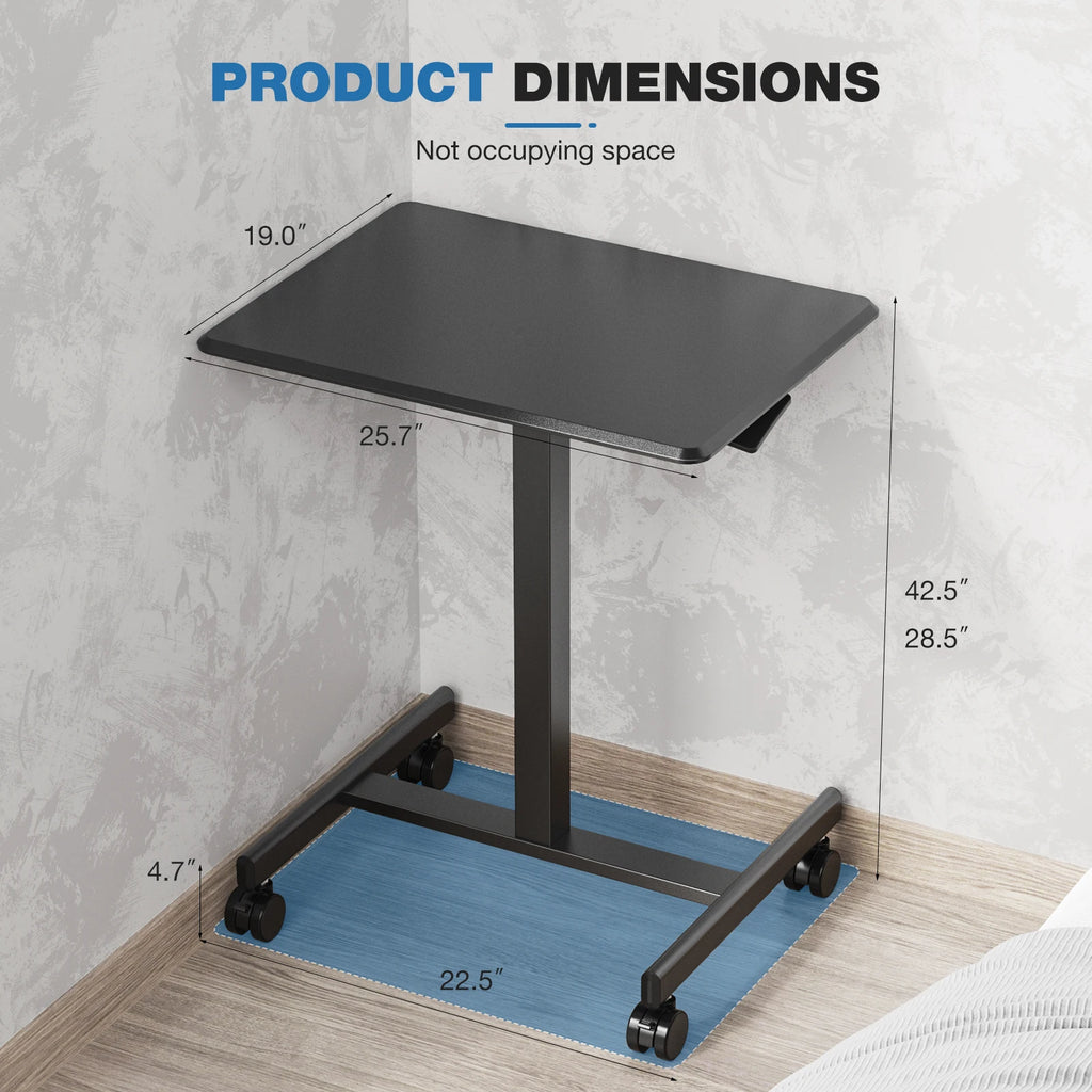 JHK Mobile Living Room Sofa Table Standing Desk Portable Computer Desk Laptop Height Adjustable Table Sitting Workstation
