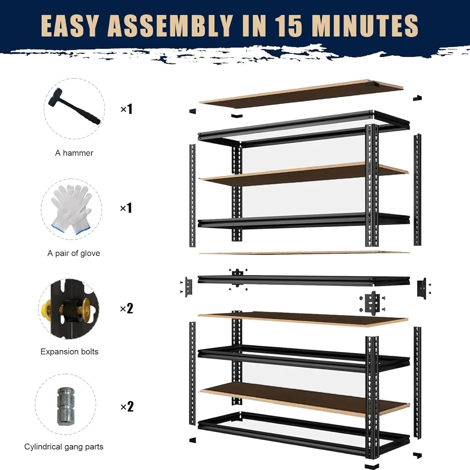 Heavy Duty Garage Shelving Unit 2400 LBS Steel Adjustable Rack 12x28x60