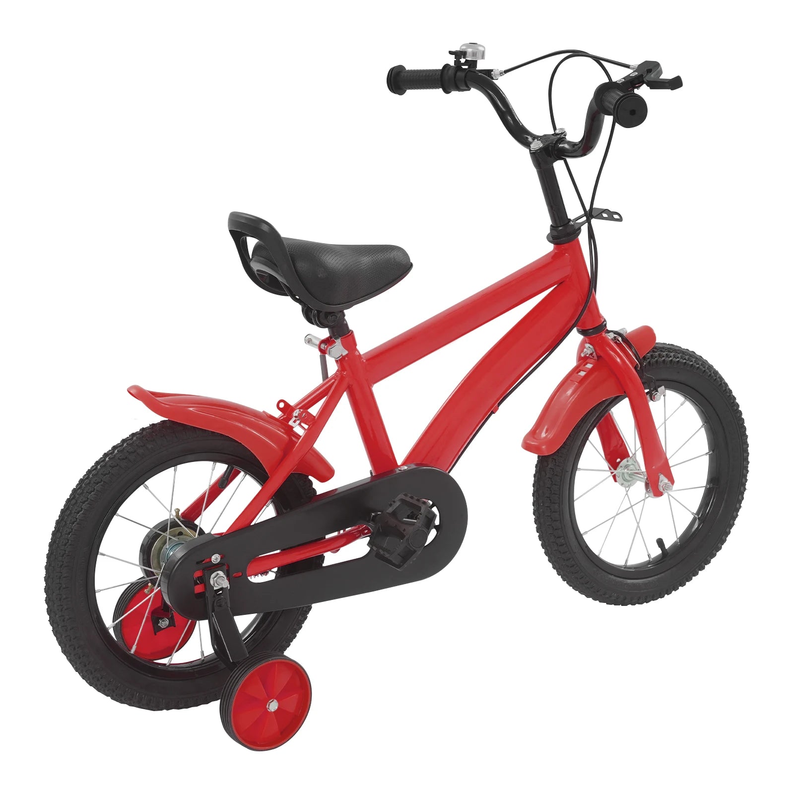 14 Inch Kids Bike w/ Training Wheels, Adjustable Seat Height Dual Brakes Children's Bicycle Kids Learning Bicycle for Boys Girls