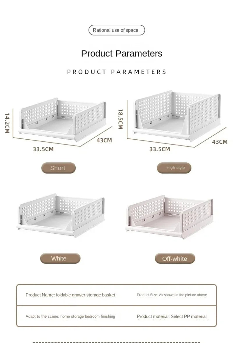 Home Stackable Plastic Drawers Organizing Boxes Partition Bedroom Office Organizers Closet Clothes Panties Folding Storage Box