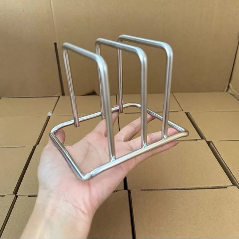 1pc Kitchen Cutting Board Holder Pot Lid Holder Desktop Stainless Steel Material Storage Rack for Cutting Board Organizer Stable