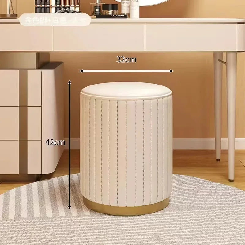 New Storage Round Stool, Shoe Changing Stool with Storage Space, Makeup Stool, Bedroom Dressing Table Round Stool