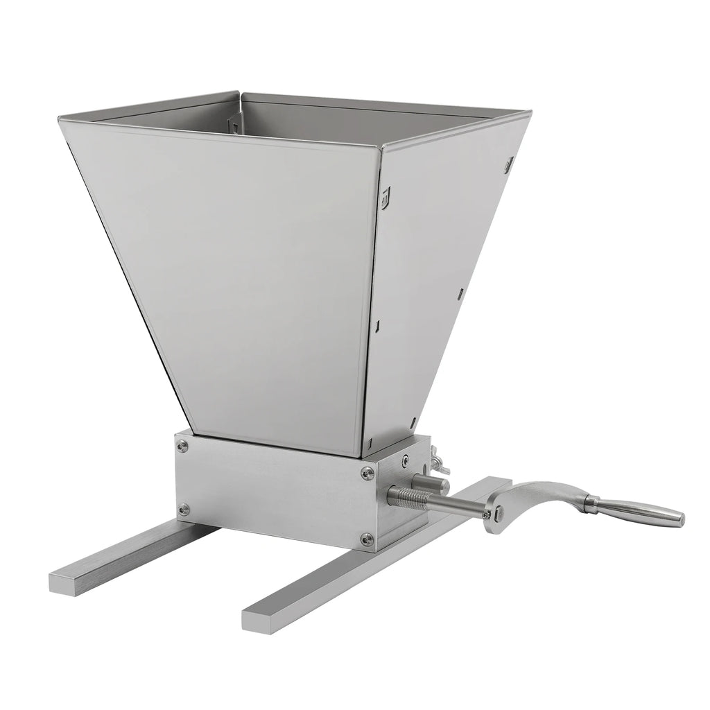 4L Grain Mill Grinder,Stainless Steel Manual Malt Crusher Hand Crank/Electric Drill Grain Grinder Milling Barley Wheat Home Brew