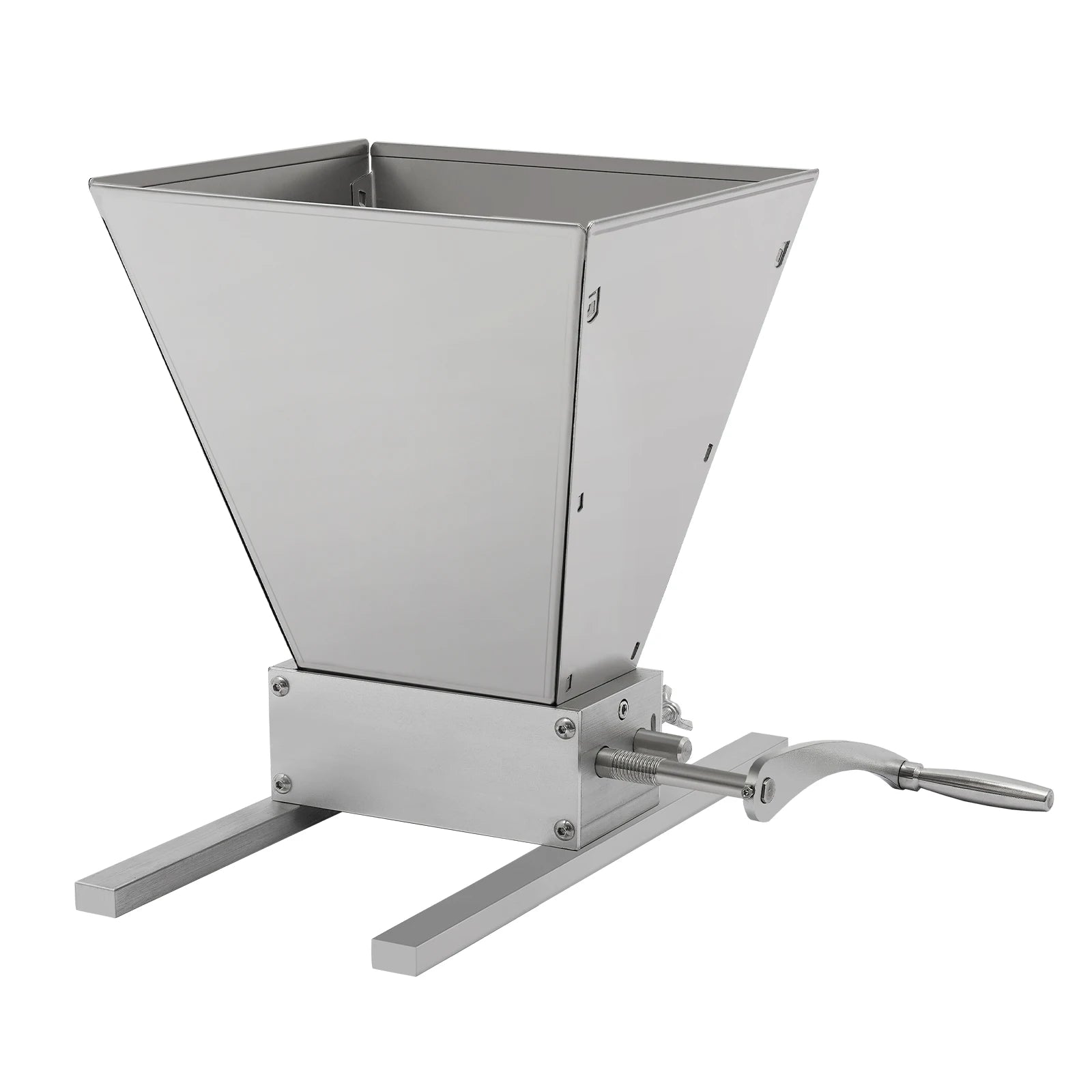 4L Grain Mill Grinder,Stainless Steel Manual Malt Crusher Hand Crank/Electric Drill Grain Grinder Milling Barley Wheat Home Brew
