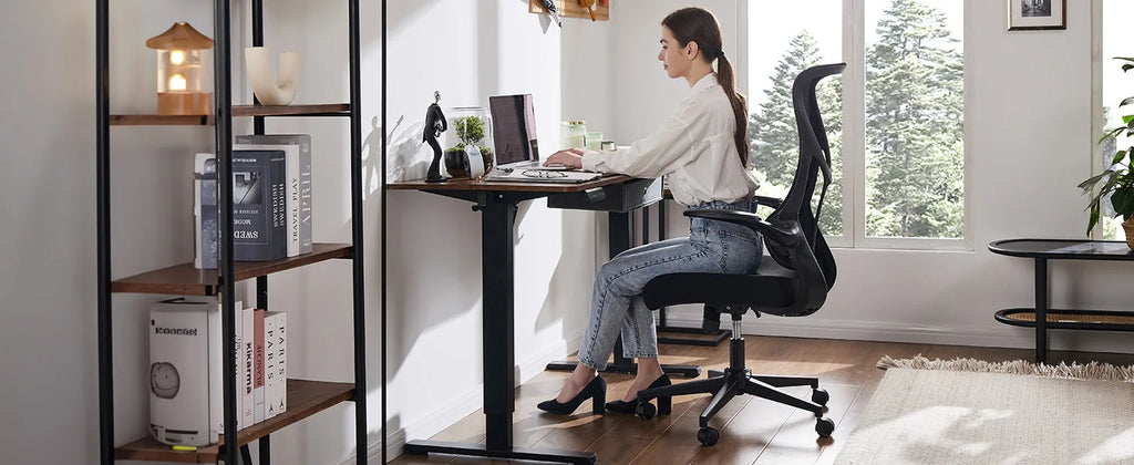 JHK Mesh Lumbar Support Office Desk Computer Chair Ergonomic High Back Swivel Rolling Gaming Chairs With Wheels And Flip-up Arms