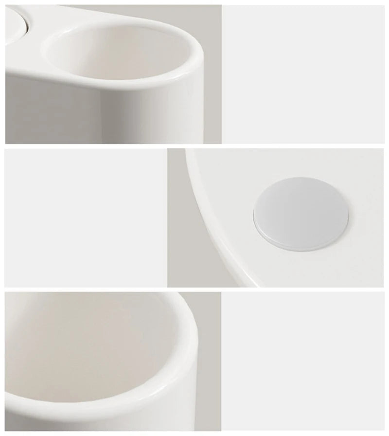 1/2pcs Rotating Toothbrush Holder Bathroom Desktop Toothbrush Storage Rack Makeup Brush Pen Organizers Bathroom Accessories