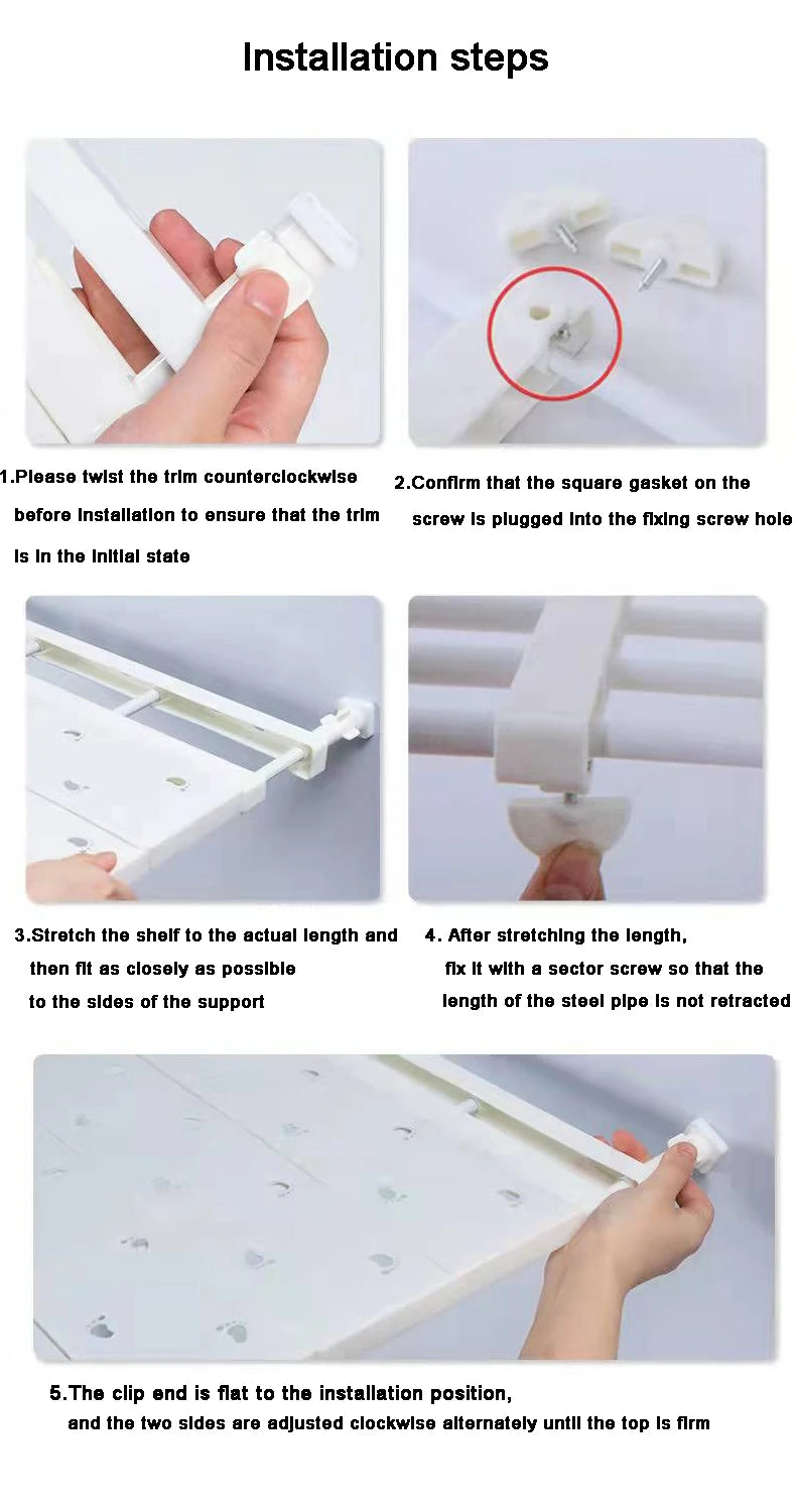 Large Size Adjustable Closet Organizer Kitchen Storage Shelf Retractable Wardrobe Storage Tiered Partition Rack Bathroom Holder