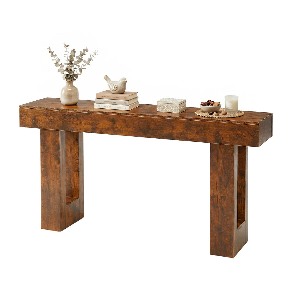JHK 63IN Sofa Table Narrow Console Table Wooden Entryway Table Space-Saving Heavy Duty 155lbs Capacity for Living Room
