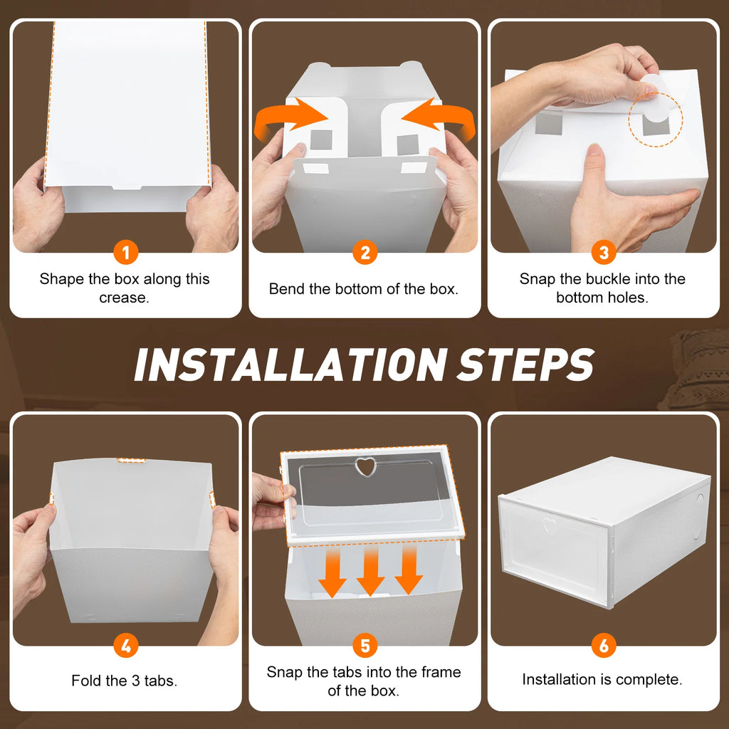 20PCS Foldable Flip Shoe Boxes Set, Shoe Rack Stackable Storage Container Plastic Clear Shoe Case Home Organizer 33*23*14cm