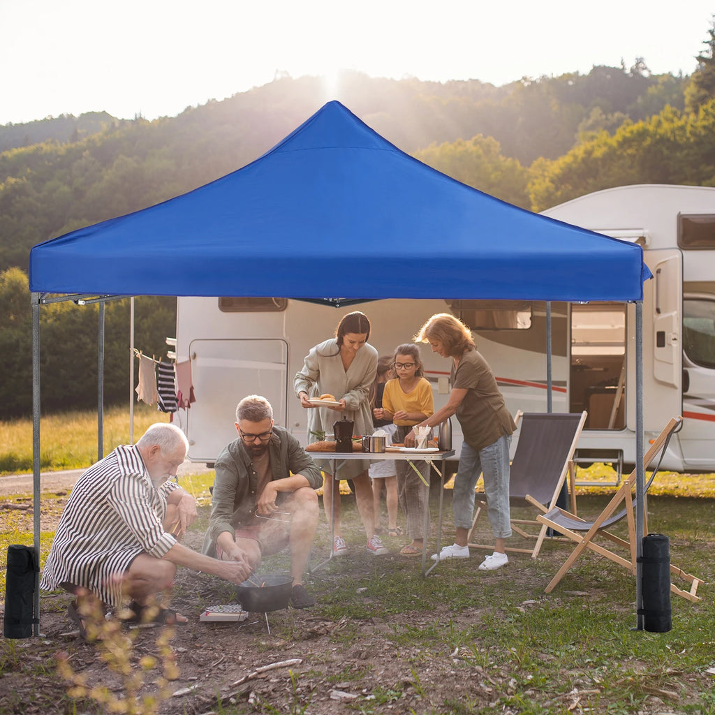 JHK 10x10ft Pop Up Outdoor Canopy Tent Easy Setup Shade Instant Portable Sun Shelter Canopy Tent with Sand Bags for Camping