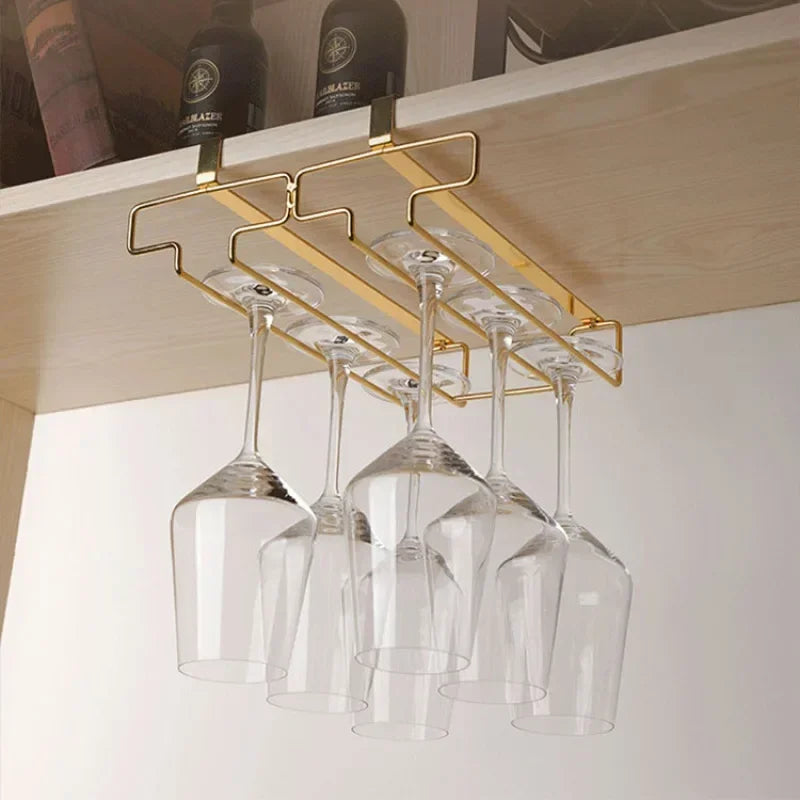 Cabinet Hanging Metal Wine Glass Rack Cabinet Stemware Holder Racks for Cup Storage RackGlass Holder Outdoor Wine Glass Rack