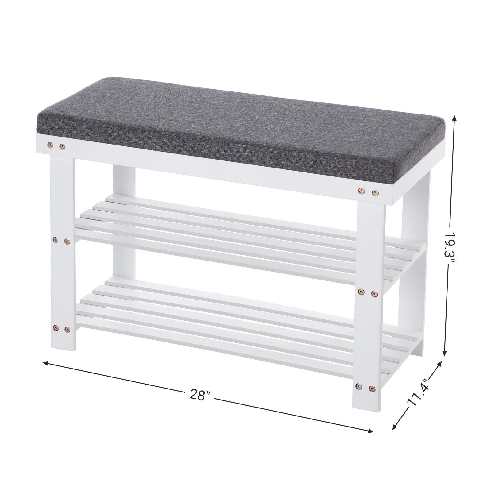 SONGMICS 3-Tier Bamboo Shoe Rack, Stable Shoe Organizer for Entryway & Living Room, Bench Seat Holds Up to 330 lb