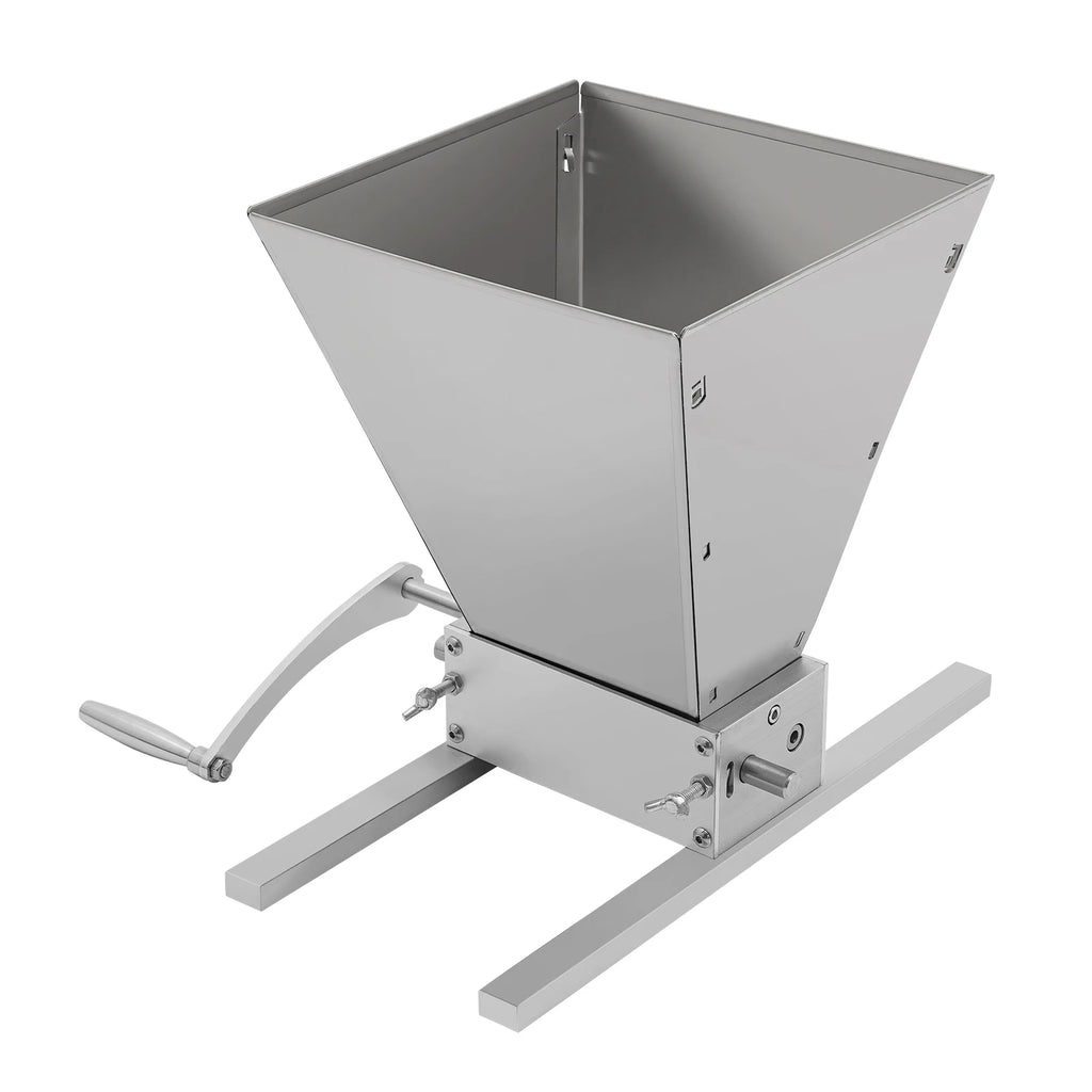 4L Grain Mill Grinder,Stainless Steel Manual Malt Crusher Hand Crank/Electric Drill Grain Grinder Milling Barley Wheat Home Brew