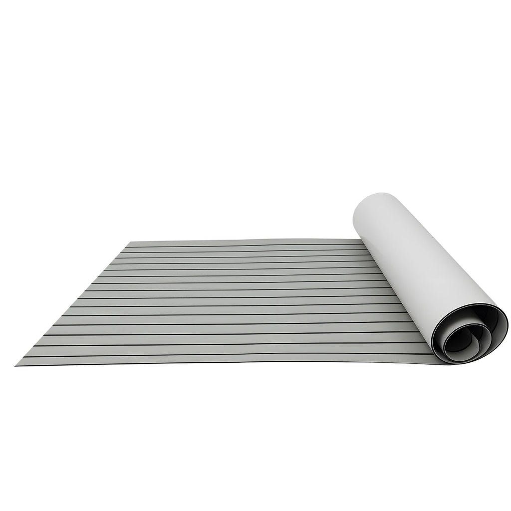 240x90cm EVA Foam Teak Floor Mat 6mm Thick Anti-Slip Self-Adhesive Pad Cuttable Waterproof Marine Carpet for Boat Deck RV Yacht