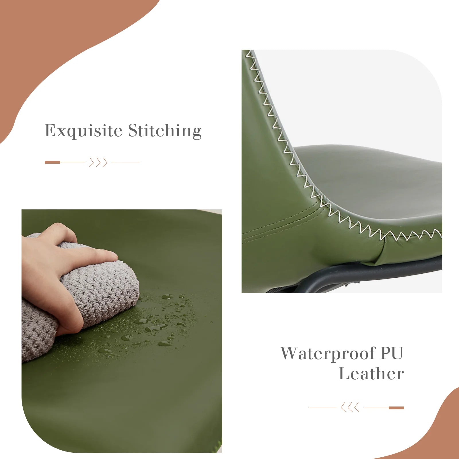 JHK 2 Pack Pu Leather Counter Height High Chair For Home and Office Comfortable Sponge Cushion Outdoor and Indoor Sturdy Chairs