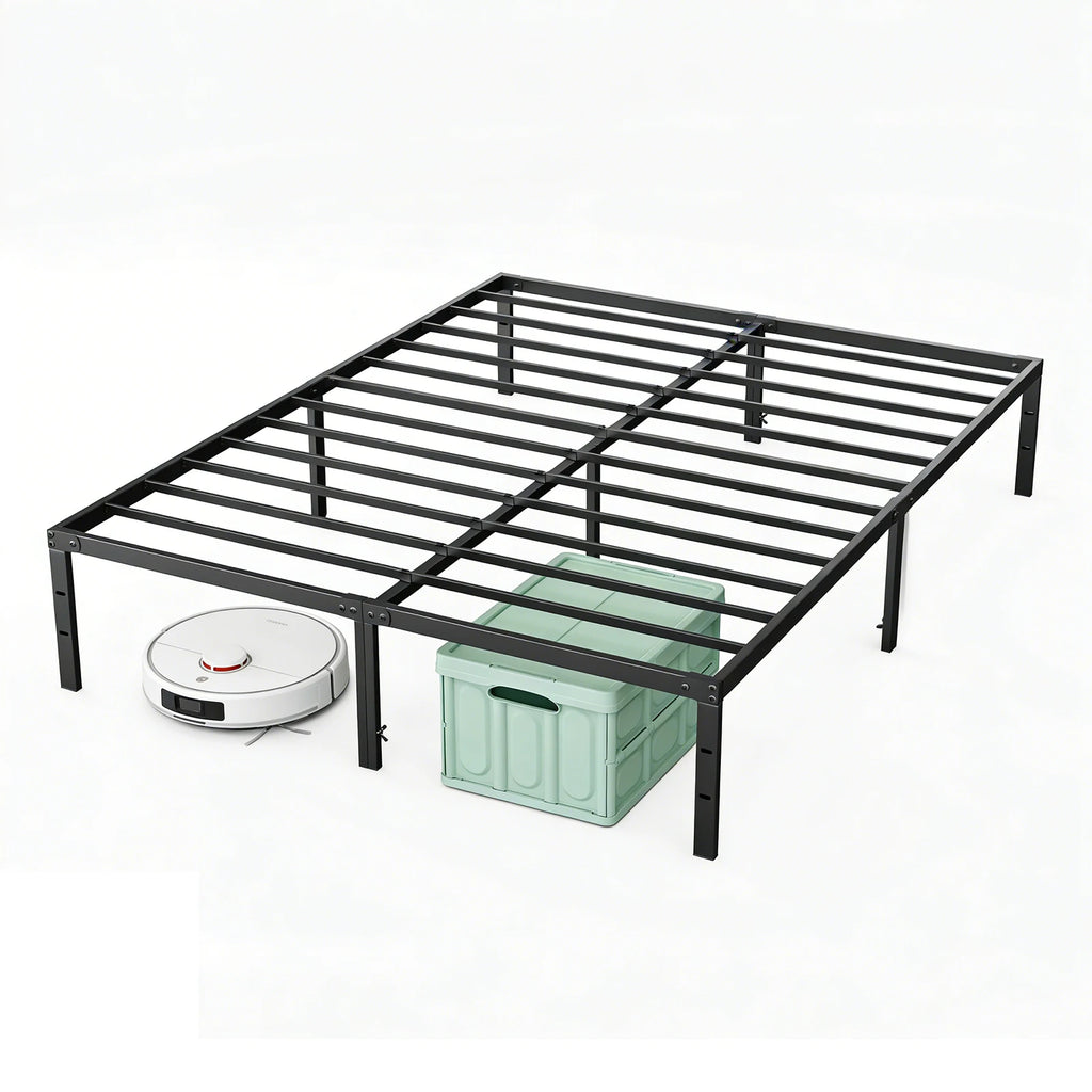 JHK Basic 12IN Twin Full Queen King Size Bed Frame Metal Platform Bedroom Frames with Storage Space Sturdy Steel Slat Support