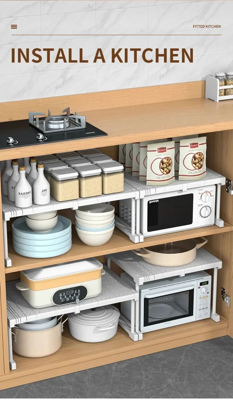 Closet Shelf Wardrobe Organizer Stackable Shelves Clother Storage Rack Telescopic Punch-Free Adjustable Wardrobe Divider Board